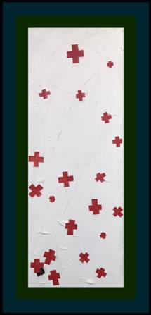 油画老师孙小娥《背负》，综合材料绘画，