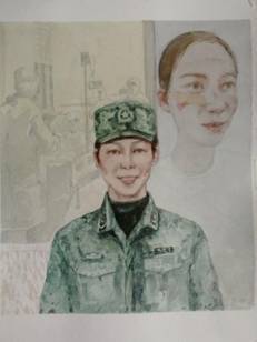 窦凤至 《担当 生命之四》 水彩