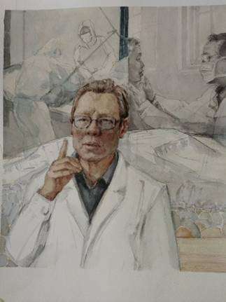 窦凤至 《担当 生命之一》 水彩