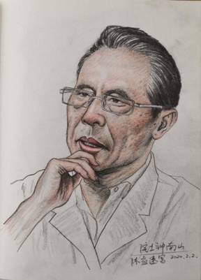 《院士钟南山》2，画种：速写